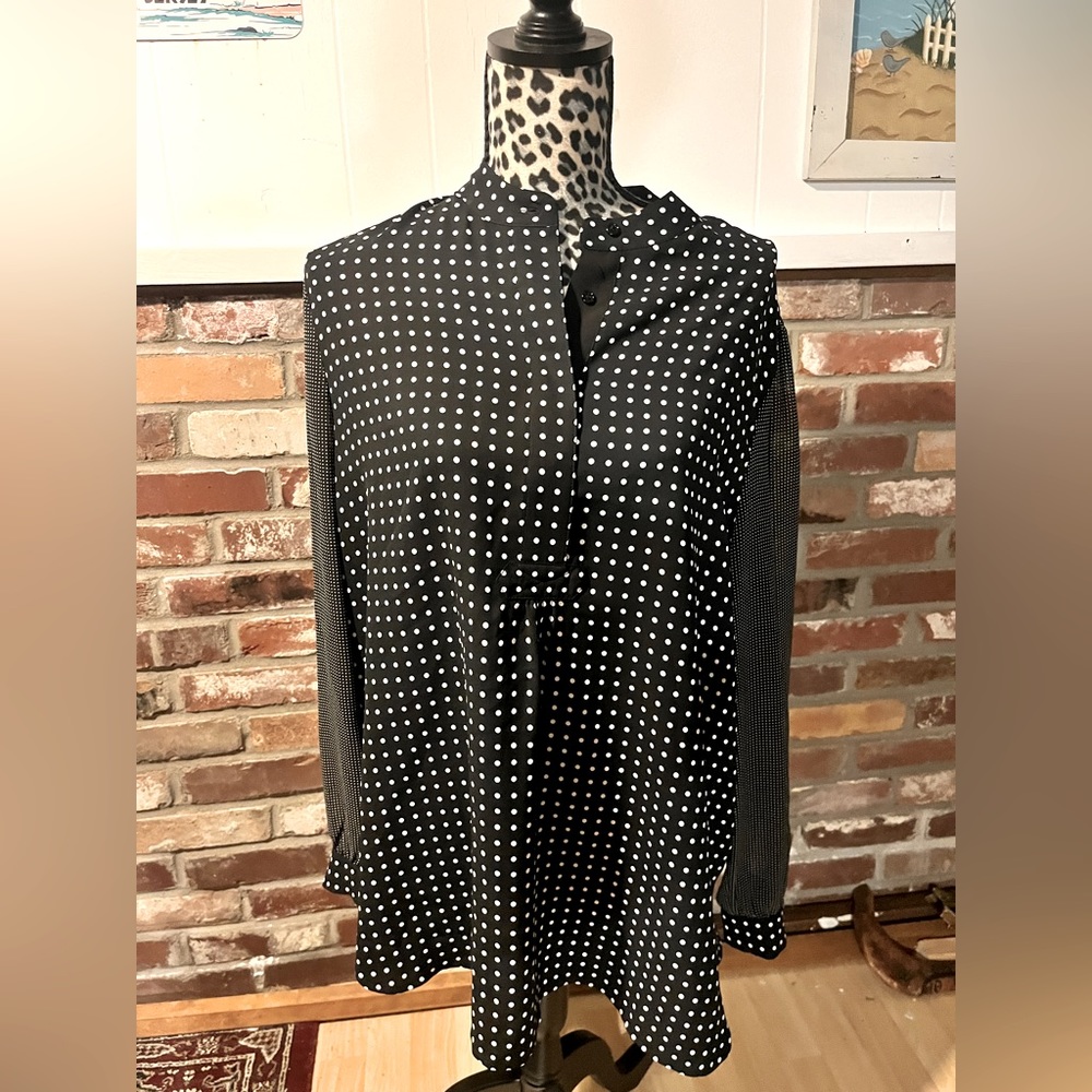 Anne Klein polka dot blouse